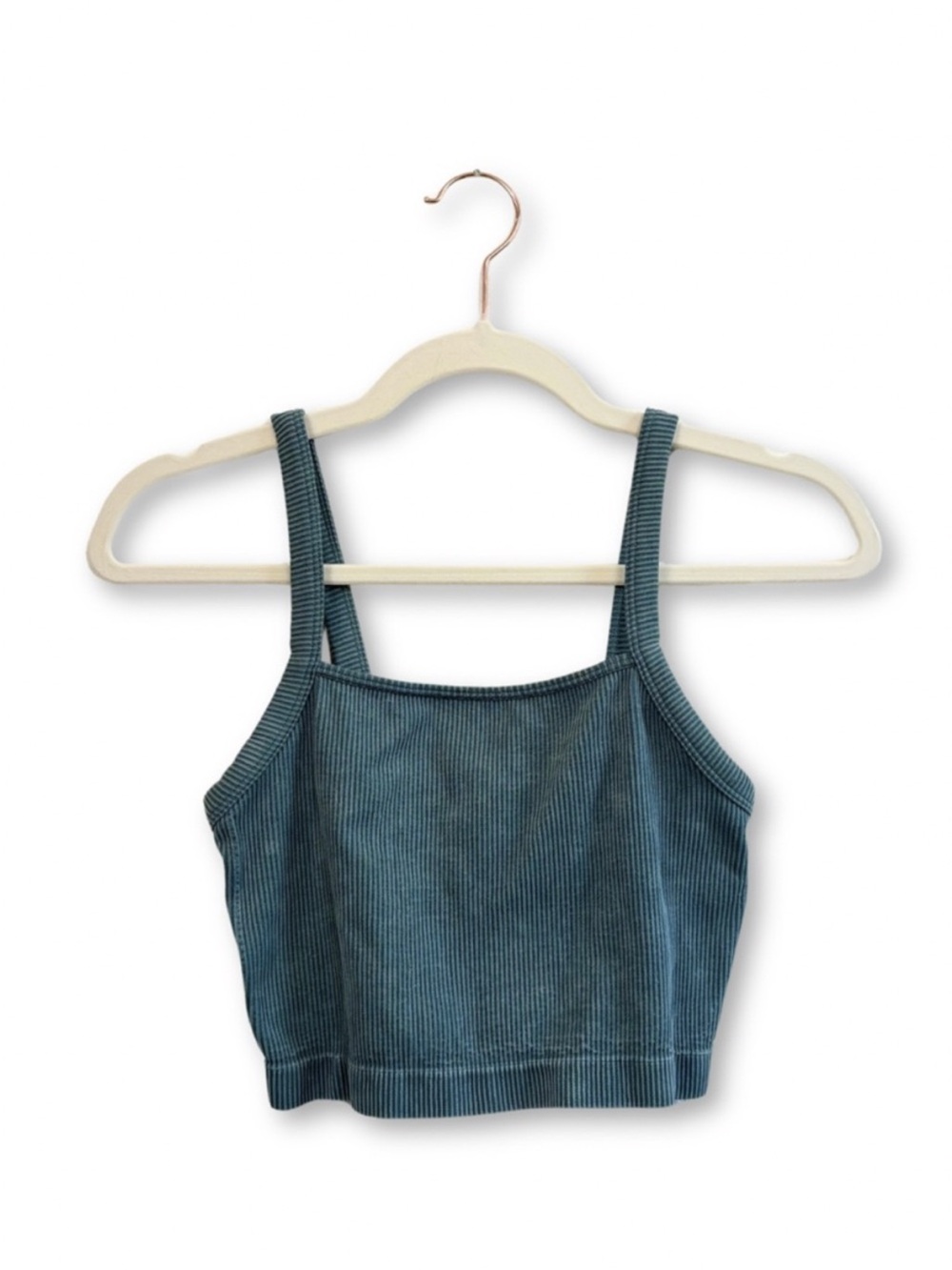 NWOT Colsie Ribbed Cropped Cami in Teal Blue